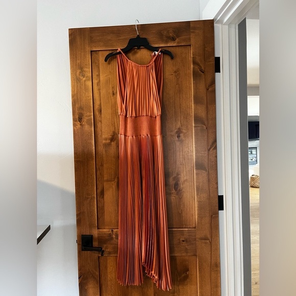 A.L.C. size 2 copper midi pleated Renzo dress - Picture 2 of 3